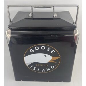 Goose Island Beer Company Metal Picnic Cooler Ice Chest 12x11x9 w/Handle Black